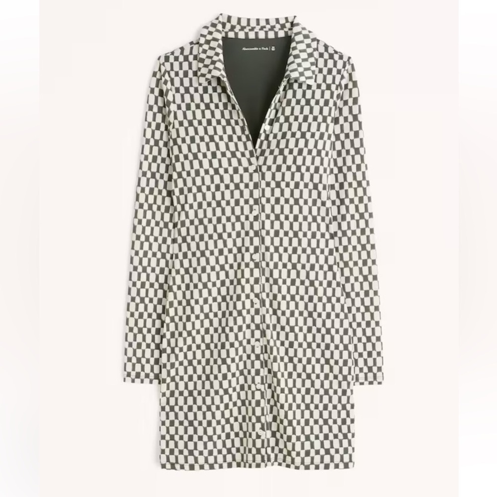 Abercrombie & Fitch Green & White Checkered Dress